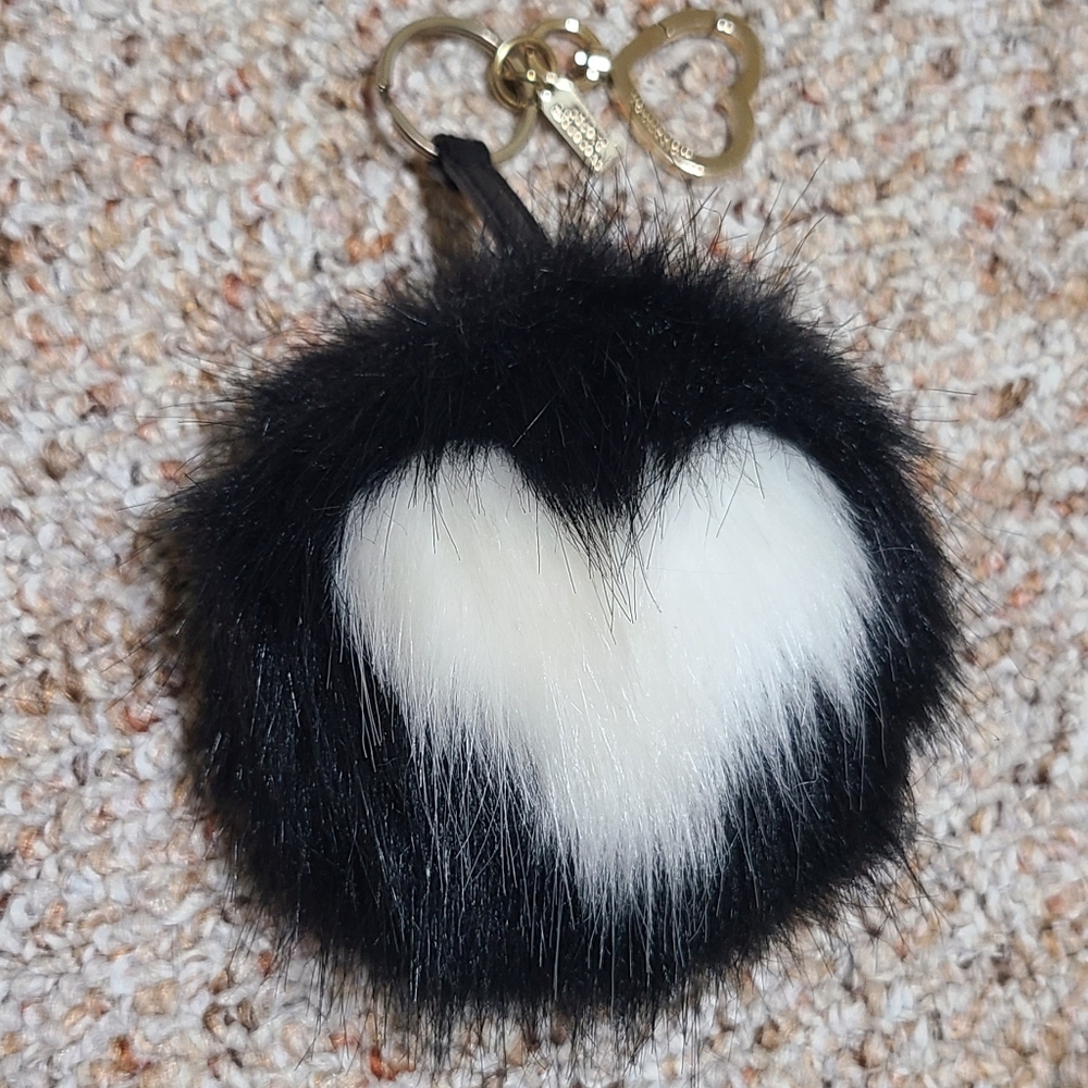 Large Victoria's Secret Heart Pom Pom Keychain